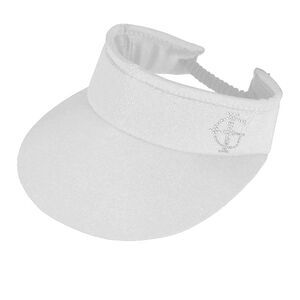 Island Green Womens/Ladies Diamante Logo Golf Sun Visor / White